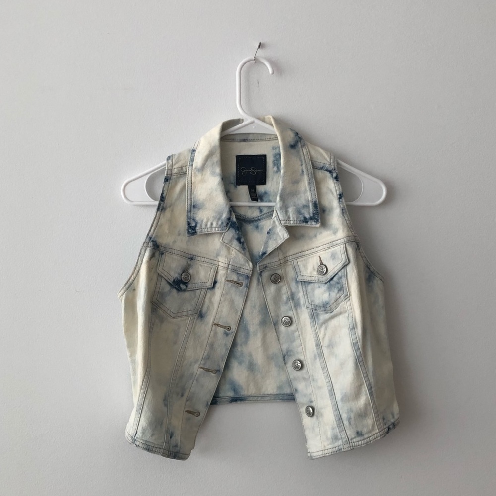 Jessica Simpson Bleached Denim vest. Just like new!
